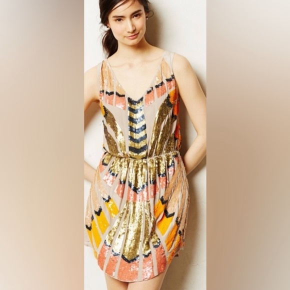 Vero Alfie 100% Silk Sequin Dress - Picture 6 of 7